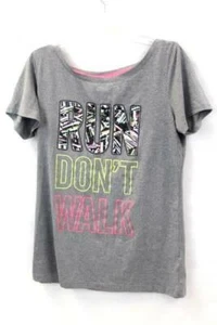 Live Love Dream Women's Top No Sweat "RUN DON'T WALK" Gray Size S/P - Picture 1 of 3