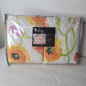 Nicole Miller Set Of 2 Shams Floral Yellow Orange Purple Cotton Polyester  Blend - Picture 1 of 3