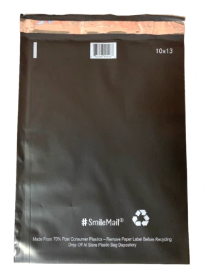 Sobres de plástico de polietileno negro reciclado bolsas de envío envío envío rápido  Foto 1 de 3