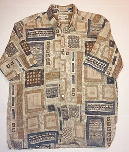 Tori Richard Herren Azteken Hawaiihemd mit Knopfleiste Beige Größe XL - Bild 1 von 4