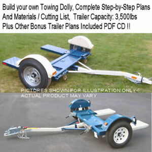 Car Tow Dolly Plans Build Guide, Step By Step Procedures, PDF CD, *Nice & Easy*