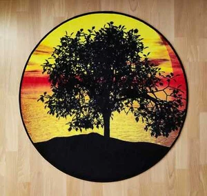 BADTEPPICH ,, Afrika `` DUSCHVORLEGER BADVORLEGER MATTE RUND - Picture 1 of 2