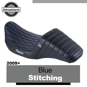Blue Extended Reach Seat Pro Monkey Logo For Harley Touring 2009+ - Picture 1 of 11