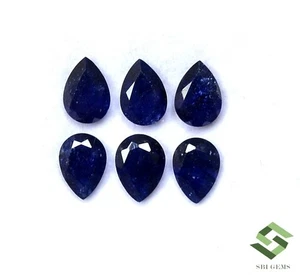 7x5 mm Natural Blue Sapphire Pear Cut Lot 06 Piece 6.94 CTS Loose Gemstones GF - Picture 1 of 7