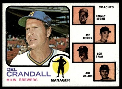 1973 Topps Baseball Del Crandall/Harvey Kuenn & Coaches Brewers #646 EX-MT - Image 1 of 2