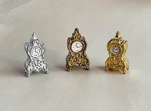 1:12 scale Dolls house Miniature metal Mantle Clock - Picture 1 of 5