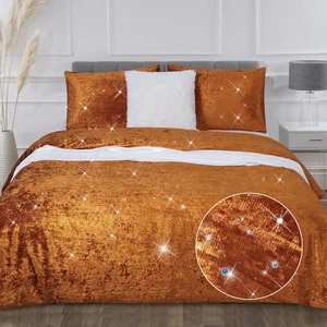 Velvet Duvet Cover Burnt Orange Fall Terracotta Rust Gold King Pumpkin Crushe... - Foto 1 di 7