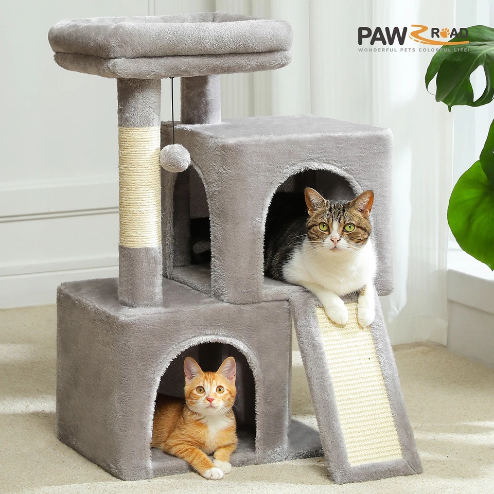 PAWZ Road Small Cat Tree Tower for Indoor Cats with Dual Condos Scratching Board - Image 1 of 1