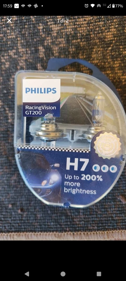 lampadine h7 Philips Racing Vision 200 Gt - Immagine 1 di 1