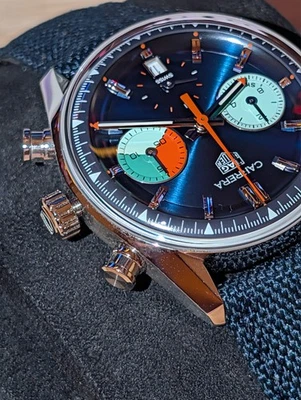 Cronógrafo TAG Heuer Carrera Skipper CBS2213.FN6002 39 mm esfera azul acero Foto 1 de 4