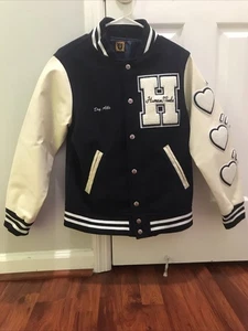 Human Made Jacket Mens S Navy White Letterman Varsity Wool Leather Sleeves Coat - Picture 1 of 13