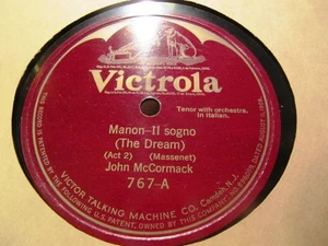 1912 John McCormack IRISH Rigoletto QUESTA O QUELLA Manon Il Sogno VICTOR 767 - Picture 1 of 2