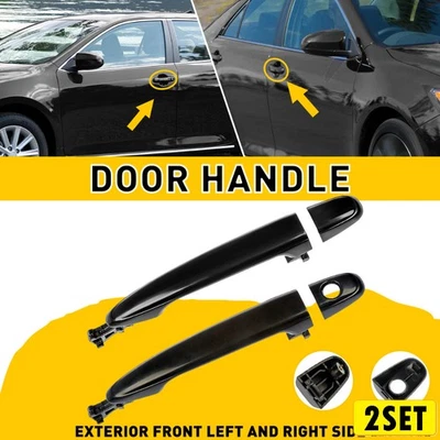 4x Manija exterior exterior delantera izquierda derecha puerta negra para Toyota Camry 2007-2011 Foto 1 de 4