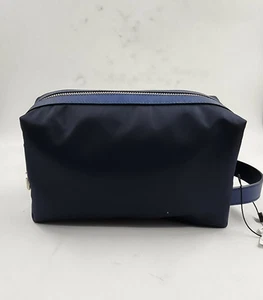 The Men's Store at Bloomingdale's Nylon & Leather Toiletry Bag Navy Zip Top - Picture 1 of 14