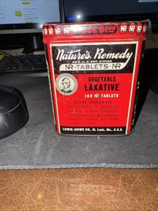 Vintage Nature's Remedy Vegetable Laxative Tin 180 NR Tablets Pill Advertising - Picture 1 of 6
