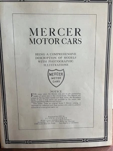 Mercer Motor Cars Series 5 Comprehensive Description Floyd Clymer Los Angeles LA - Picture 1 of 3
