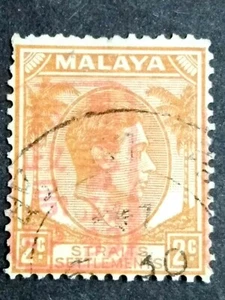 Malaya 1942 Straits Settlements King George VI Japanese Occupation 2c Used - Picture 1 of 2