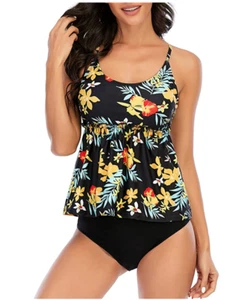Sz 2XL 2 Piece Tankini High Waisted Tummy Control Swimsuits X002RRJMFT - Picture 1 of 4