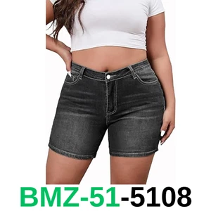 AusLook Plus Size Denim Shorts for Women Black 14W High Waisted Comfy Stretch - Picture 1 of 4