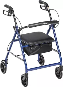 Drive Medical Aluminum Rollator Walker Fold Up and Removable Back Support,... - Picture 1 of 7