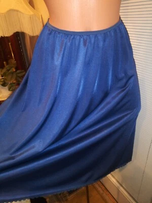 Vtg Silky Slip Sexy Wedding Slip Half Dress tap Slip SILKY SOFT NYLON L 42" - Image 1 of 4