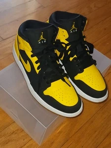 Nike Air Jordan 1 Retro Mid New Love Size 9.5 554724-035 OG Yellow Wu-tang Color - Picture 1 of 8