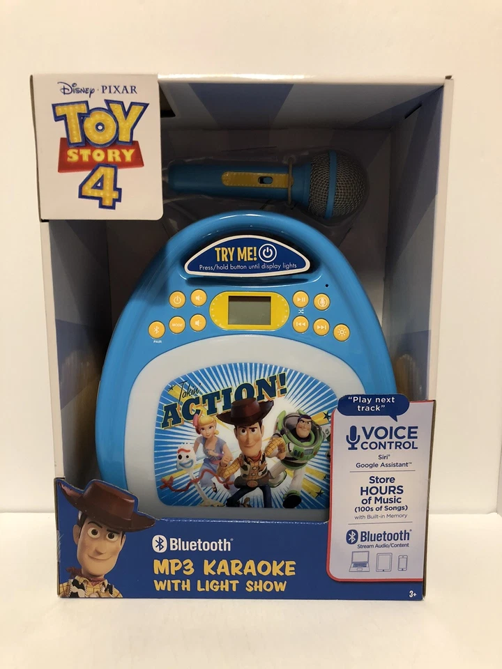 Disney Toy Story 4 Bluetooth Mp3 Karaoke Machine W/ LED Light Show 100s Songs