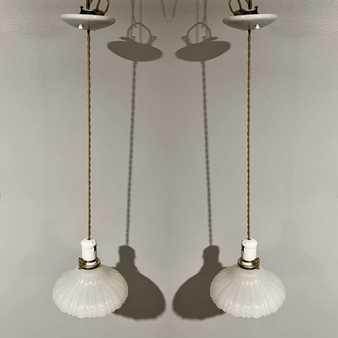Pendant Light Fixtures Antique Scalloped Shades Porcelain Fixtures 72A Cover