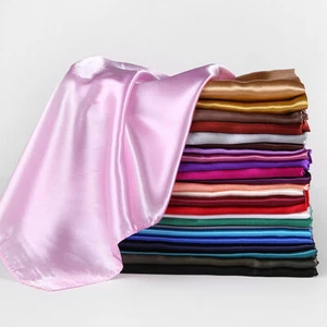 Satinschal für Damen weicher quadratischer Kopfschal Hijab Schal - Bild 1 von 37