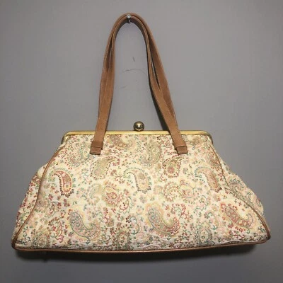 Glenda Gies Bolso Cartera Paisley Tapiz Marrón Tostado *LEER* Foto 1 de 4