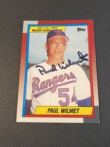 Paul Wilmet Signed 1990 Topps Debut Card Auto Texas Rangers Autograph COA