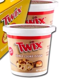2 Pack Twix Edible Cookie Dough Tub Size Snacks 4 oz Ea - Picture 1 of 4