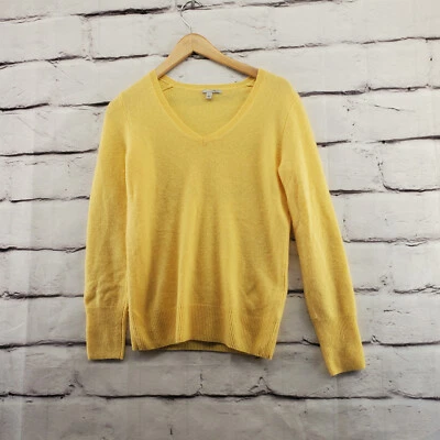 HALOGEN Sweater Womens Small V-Neck Cashmere Pullover Long Sleeve Yellow - Image 1 of 4