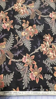 "WILD ORCHID" BLACKBIRD DESIGNS  #2770 MODA  BY THE  YARD BROWN - Image 1 of 3
