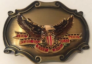 Fibbia per cintura vintage American Eagle secondo emendamento 1972 (a6) - Foto 1 di 3