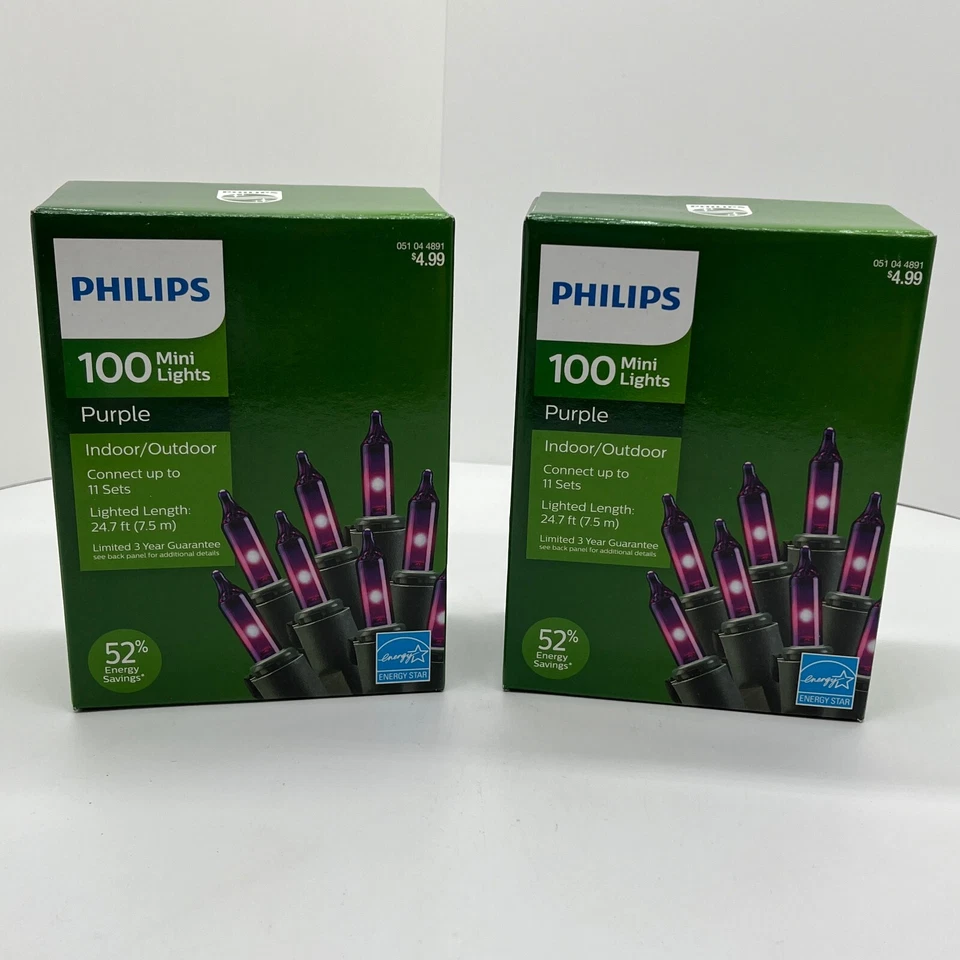 Philips 100 Ct Purple Mini String Lights Indoor/outdoor Christmas Valentines
