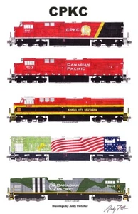 CPKC (Canadian Pacific KCS) Locomotives 11"x17" Poster Andy Fletcher signed - Picture 1 of 1
