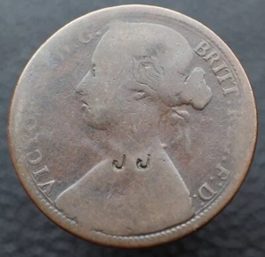1 centavo 1863 - Moneda británica de cobre de Gran Bretaña - #R04 - Imagen 1 de 3