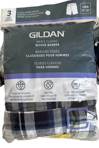 Gildan Herren Classic Woven Boxershorts Gr. L 3er Pack Mehrfarbig Kariert Baumwollmischung NEU - Bild 1 von 5