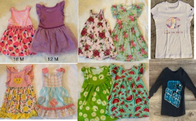 GIRLS KIDS CLOTHES 12 MONTHS & UP (DRESSES,LEGGINGS,OUTFITS,JUST FOR LITTLE - Image 1 of 4