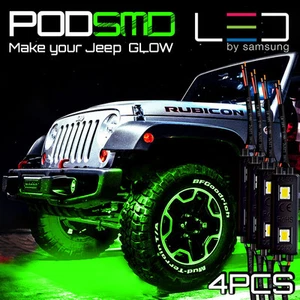 Green LED ATV Off Road Underbody For Jeep Underglow Neon Light Pods Trucks 4 Set - Bild 1 von 12