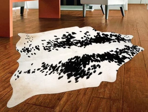 100% Genuine Cow hide Rug Area Carpet Skin Leather 21.35 sq.feet (58"x53") M-158 - Picture 1 of 3