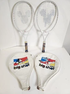 Vintage Disney Prince Big Shot Tennis Racquet Set With Cover Mickey and Goofy - Picture 1 of 5