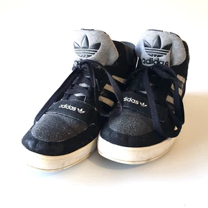 Adidas Hi Tops Shoes Mens Size 11 Vintage Black And Grey Basketball Casual - Picture 1 of 16