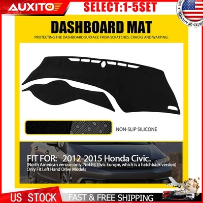 Protetor de painel Fit Honda Civic 2012-2015 tapete anti-reflexo painel capa almofada 1-5X - Imagem 1 de 4