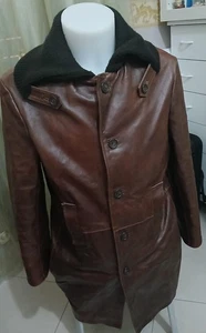 Giacca Cappotto PIENZA da uomo  in pelle marrone taglia 48 cod. CC60 - Picture 1 of 8