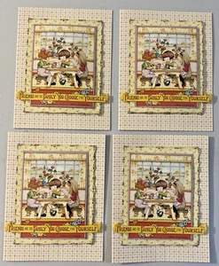 Tarjetas de notas dimensionales 3D Mary Engelbreit Pooch & Sweetheart 4 en blanco con sobre - Imagen 1 de 6