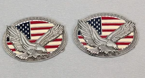 Lot of 2 - Belt Buckle E.J.C LEGENDS WEST BB1926 Flag & Eagle Belt Buckle 2002 - Picture 1 of 5