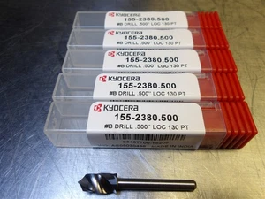 5 ¡NUEVO! Taladro de punta de carburo Kyocera "B" (.2380") 2FL 1/8" SHK 1-1/2"OAL 155-2380.500 - Imagen 1 de 5