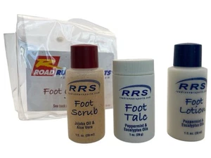 Road Runner Sports Foot Care Kit Scrub Talc Powder Lotion Talcum 3 1oz Bottles  - Picture 1 of 2